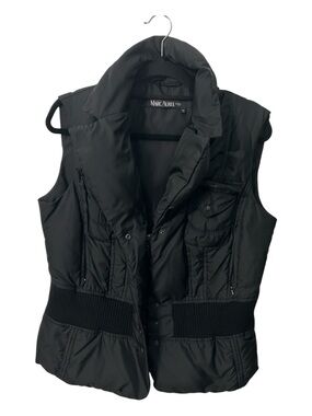 Marc Aurel Women’s Winter Puffer Vest Ribbed Waist Wide Collar Size 12